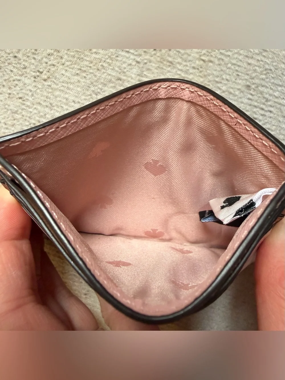 kate spade Pink Leather Card Case with Gold Logo
